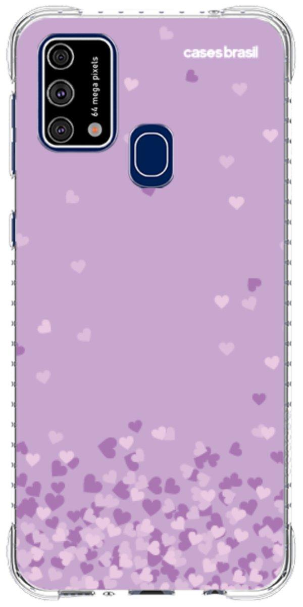 Capinha para Celular Corações Flutuantes Lilás