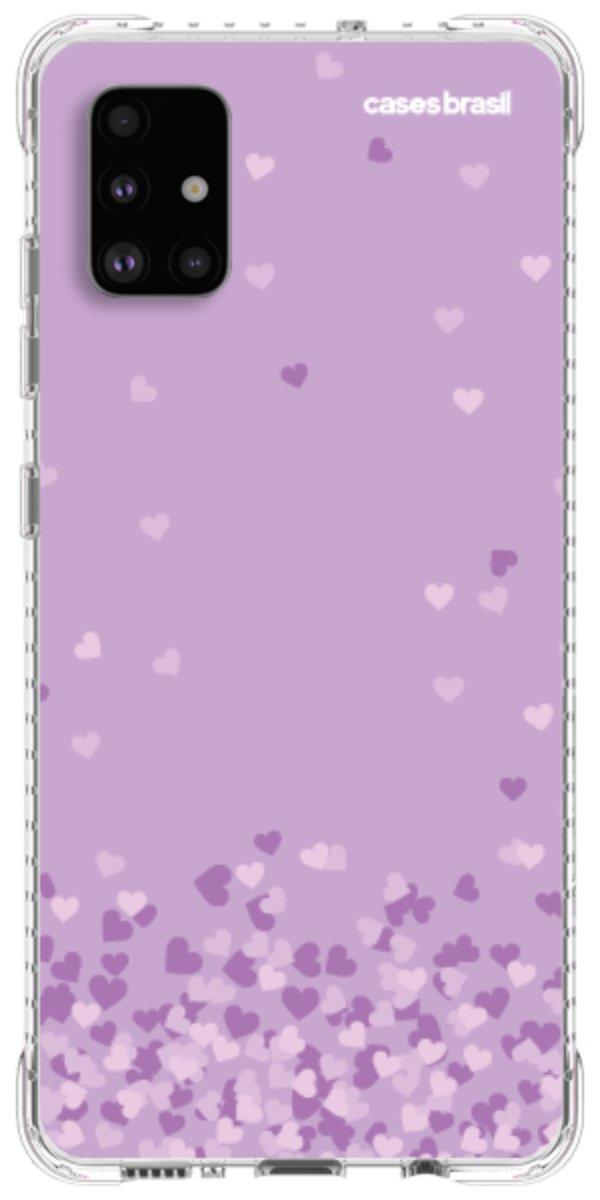 Capinha para Celular Corações Flutuantes Lilás