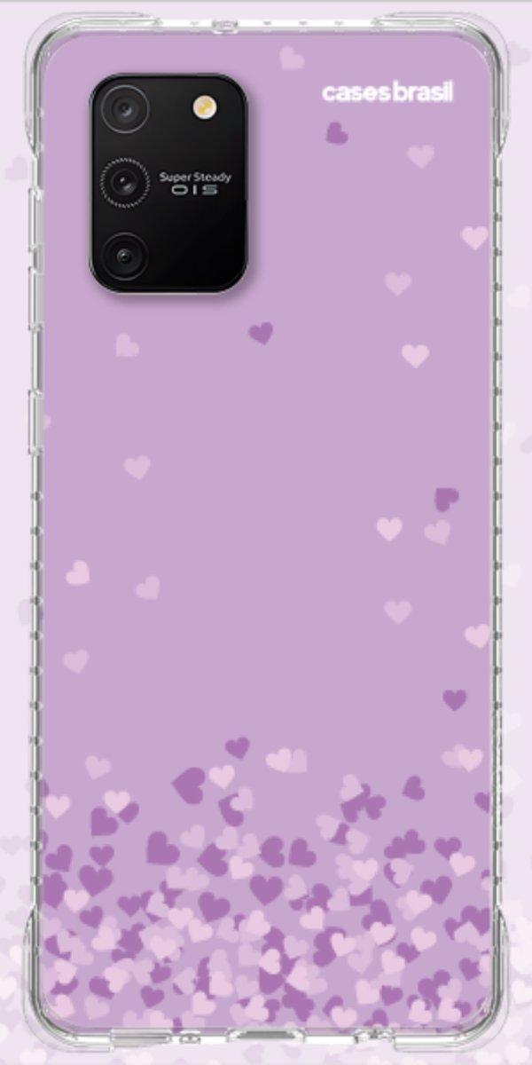 Capinha para Celular Corações Flutuantes Lilás