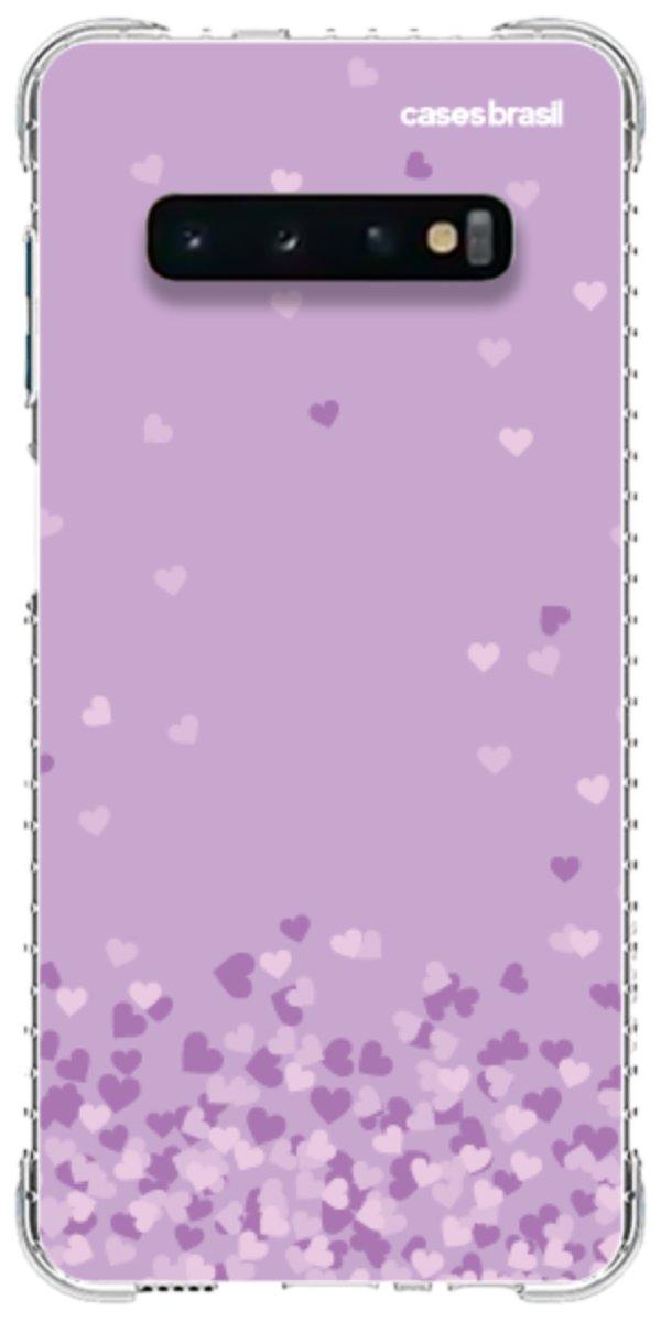 Capinha para Celular Corações Flutuantes Lilás
