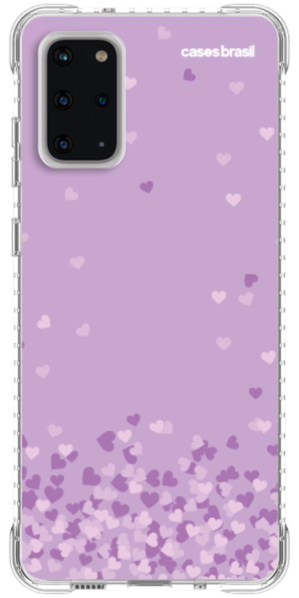 Capinha para Celular Corações Flutuantes Lilás
