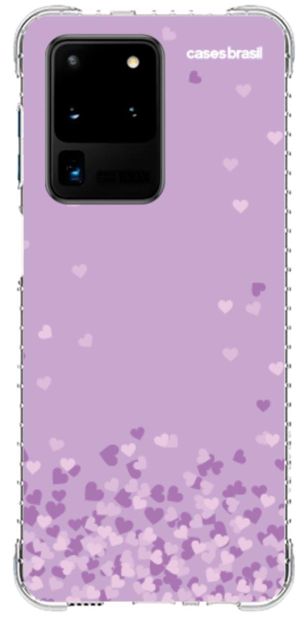 Capinha para Celular Corações Flutuantes Lilás