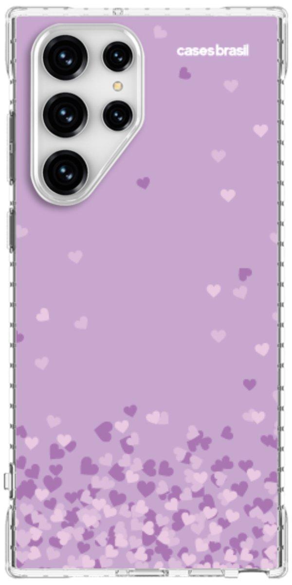 Capinha para Celular Corações Flutuantes Lilás