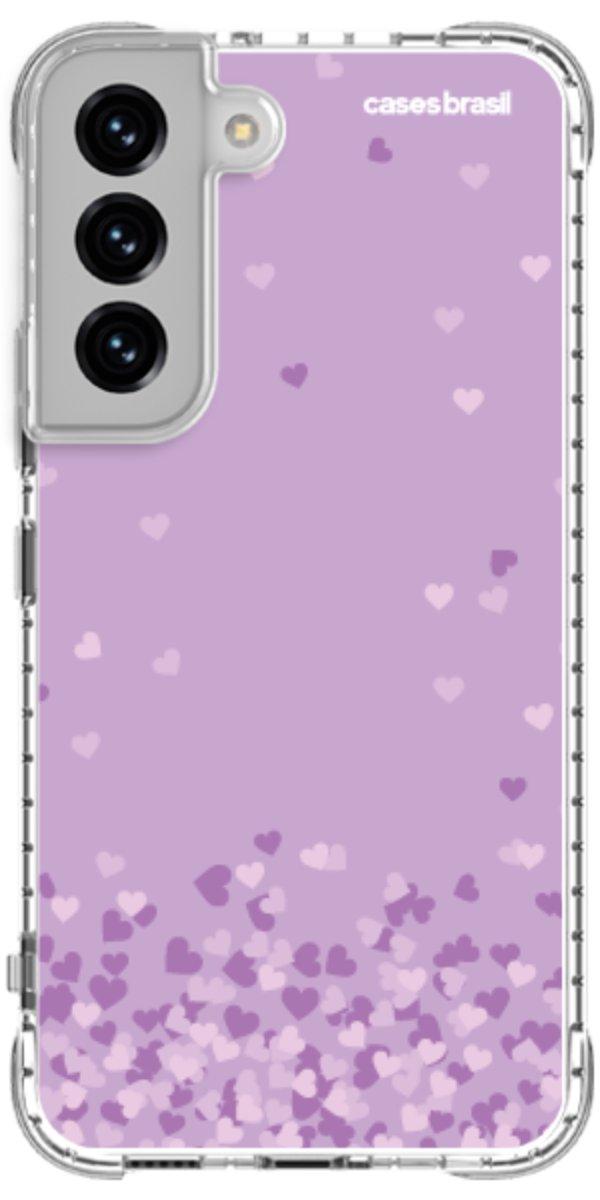 Capinha para Celular Corações Flutuantes Lilás