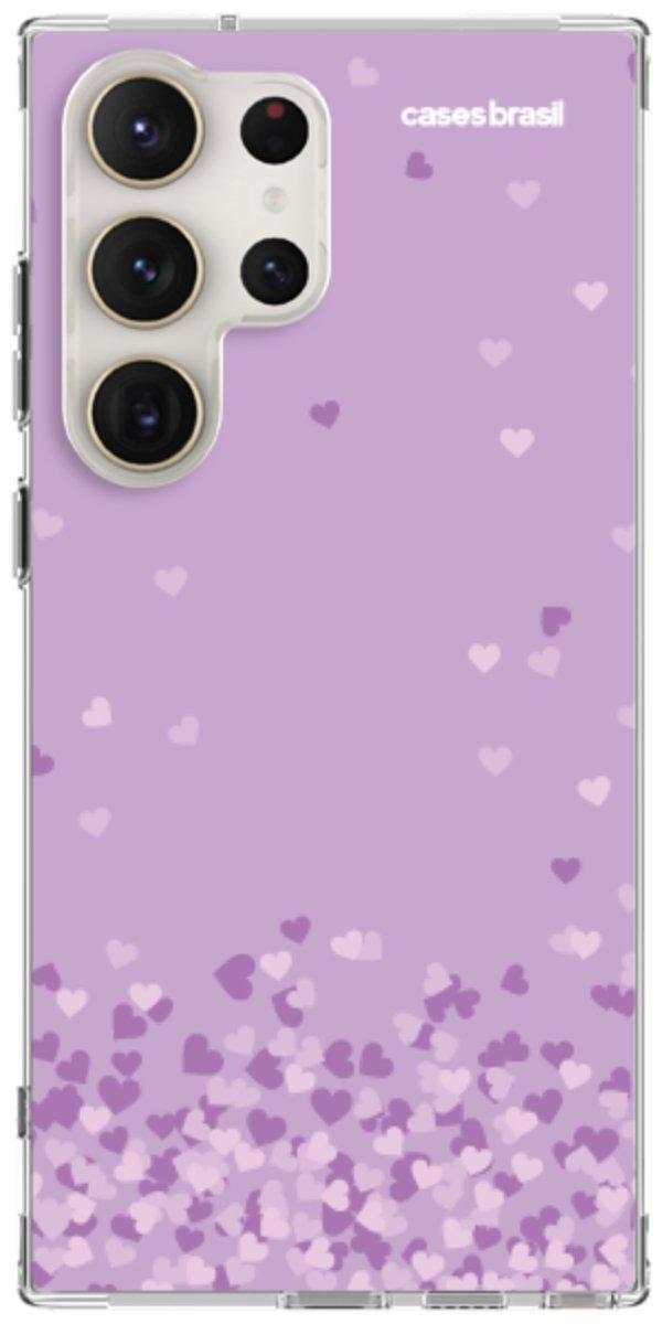 Capinha para Celular Corações Flutuantes Lilás