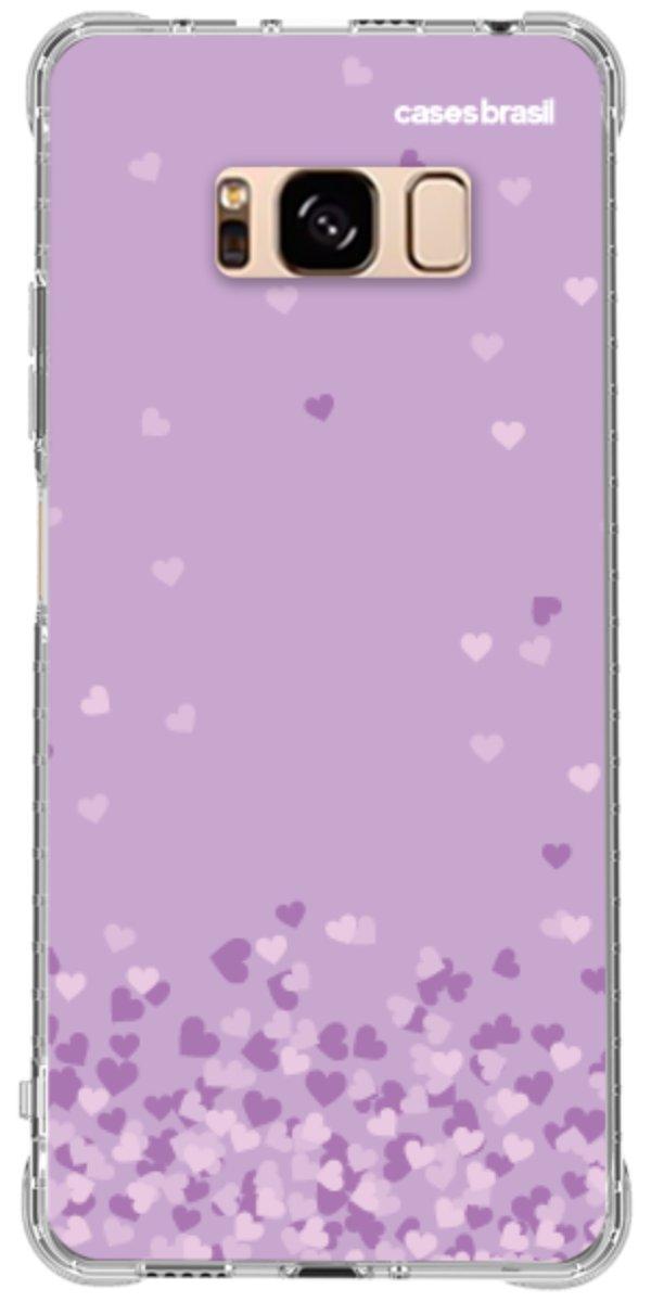 Capinha para Celular Corações Flutuantes Lilás