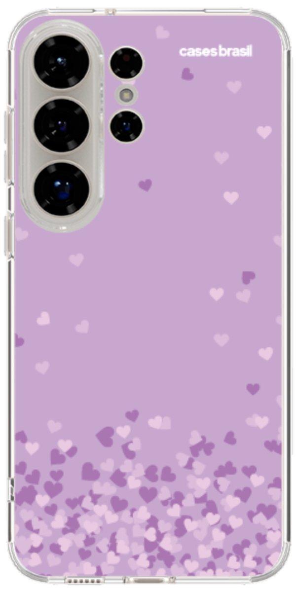 Capinha para Celular Corações Flutuantes Lilás