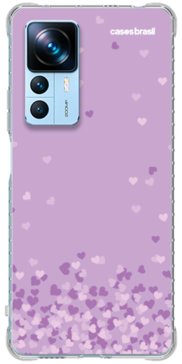 Capinha para Celular Corações Flutuantes Lilás