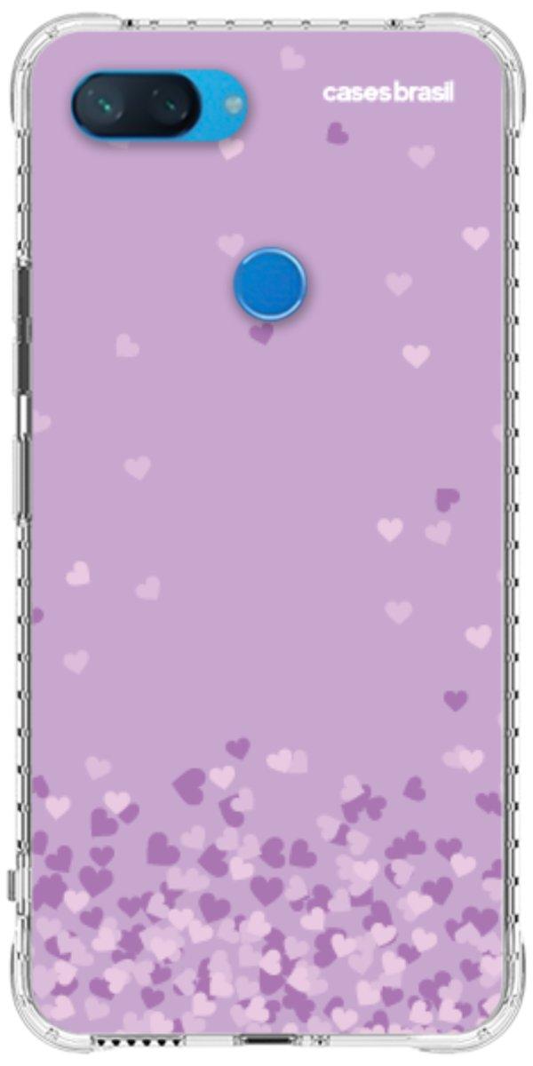 Capinha para Celular Corações Flutuantes Lilás