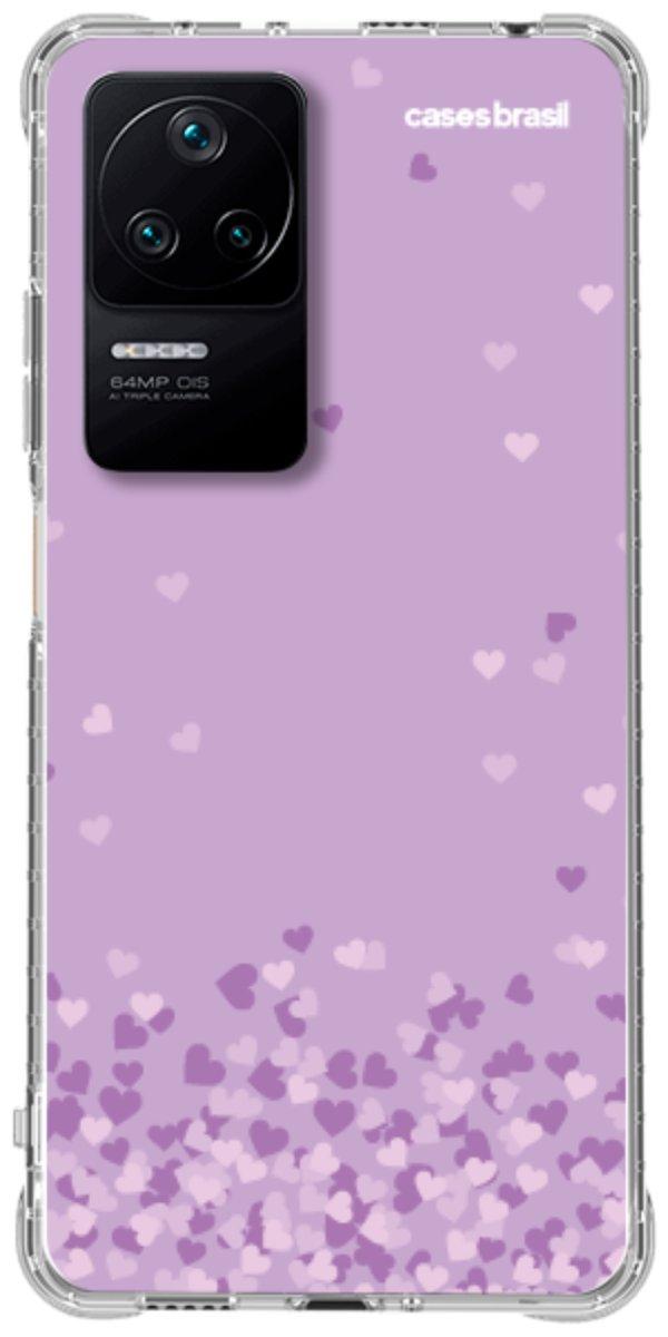 Capinha para Celular Corações Flutuantes Lilás