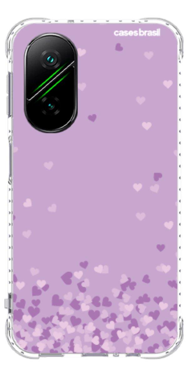 Capinha para Celular Corações Flutuantes Lilás