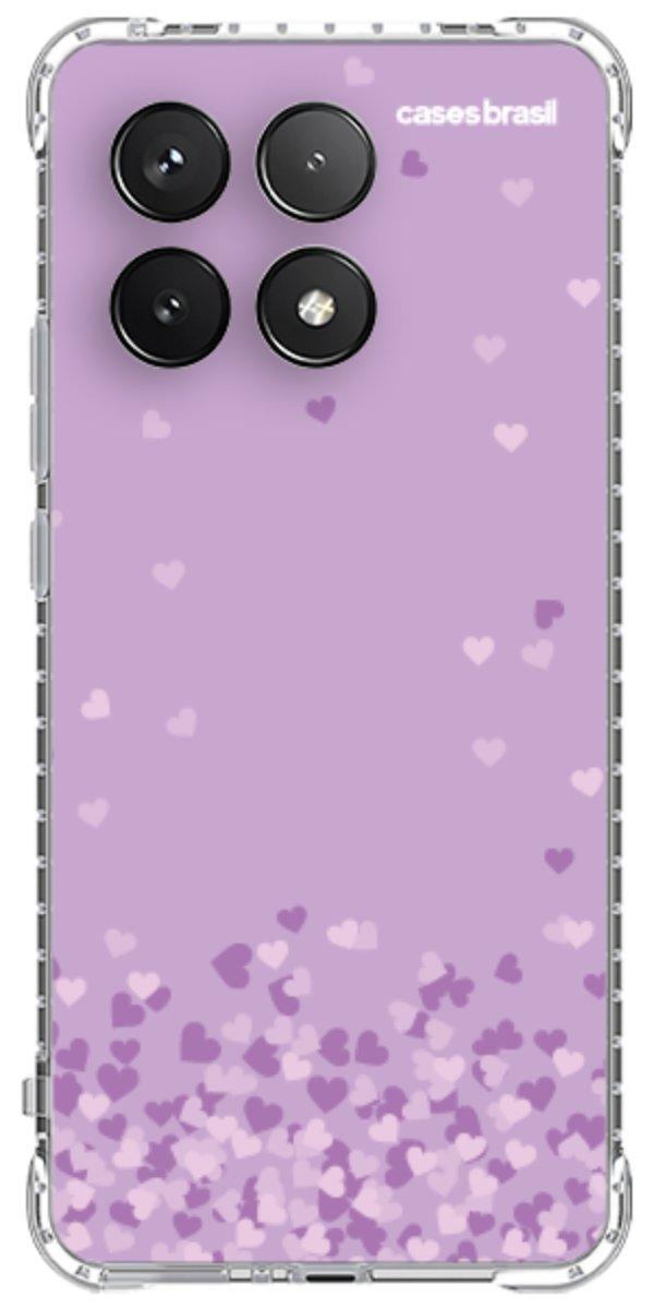 Capinha para Celular Corações Flutuantes Lilás