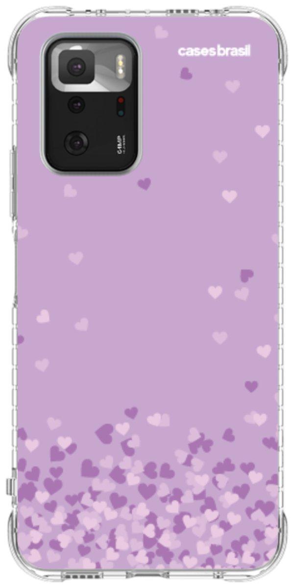 Capinha para Celular Corações Flutuantes Lilás
