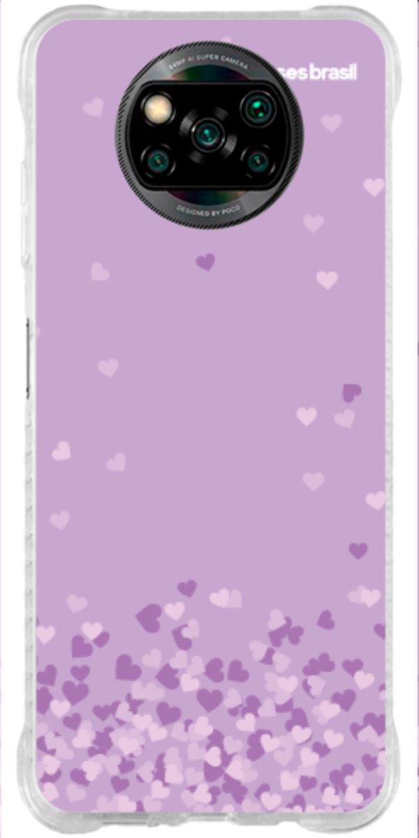 Capinha para Celular Corações Flutuantes Lilás