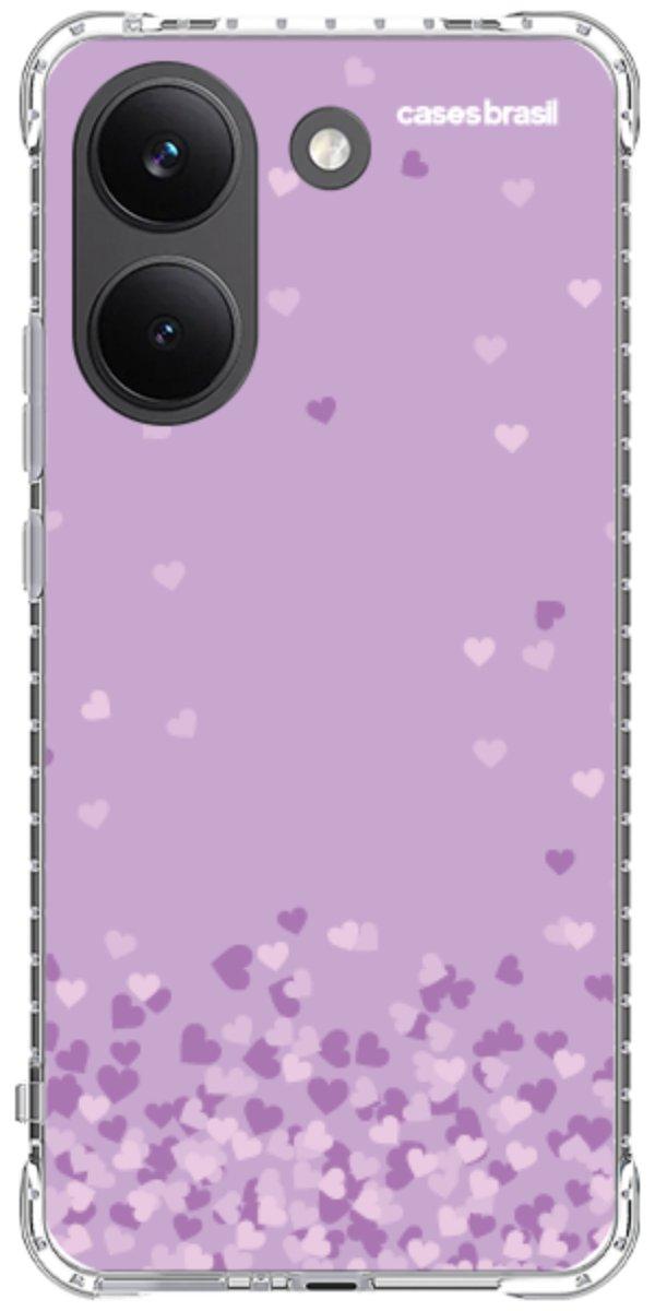 Capinha para Celular Corações Flutuantes Lilás