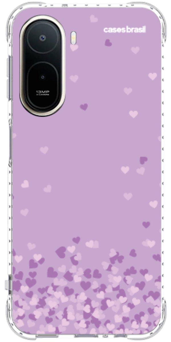Capinha para Celular Corações Flutuantes Lilás