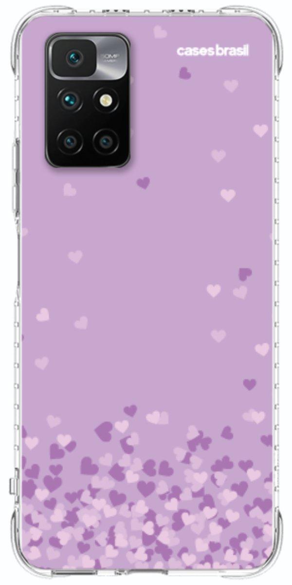 Capinha para Celular Corações Flutuantes Lilás