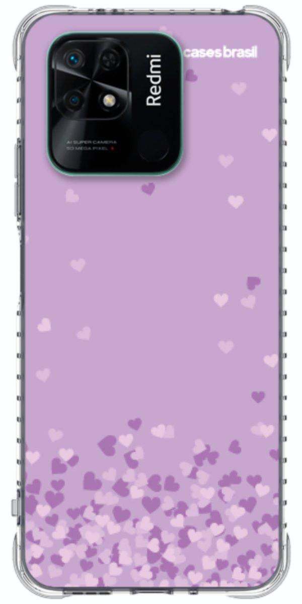 Capinha para Celular Corações Flutuantes Lilás
