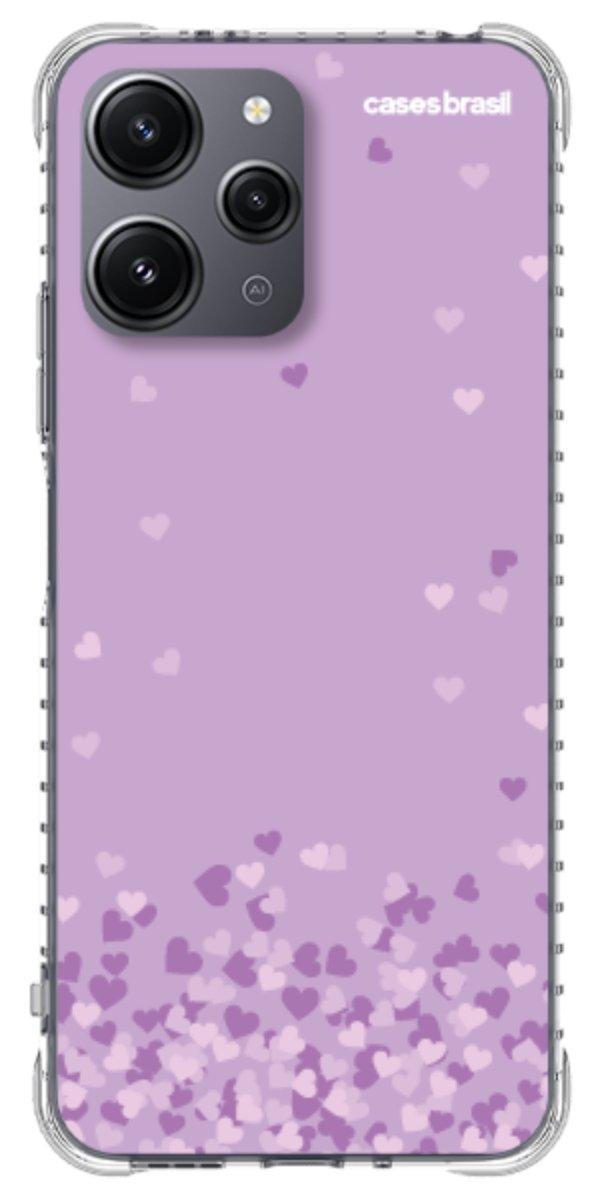 Capinha para Celular Corações Flutuantes Lilás