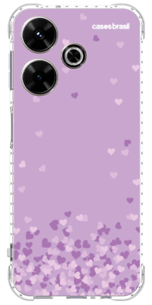 Capinha para Celular Corações Flutuantes Lilás
