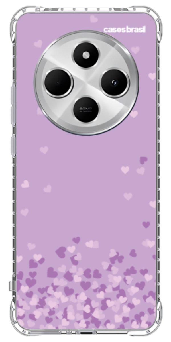 Capinha para Celular Corações Flutuantes Lilás