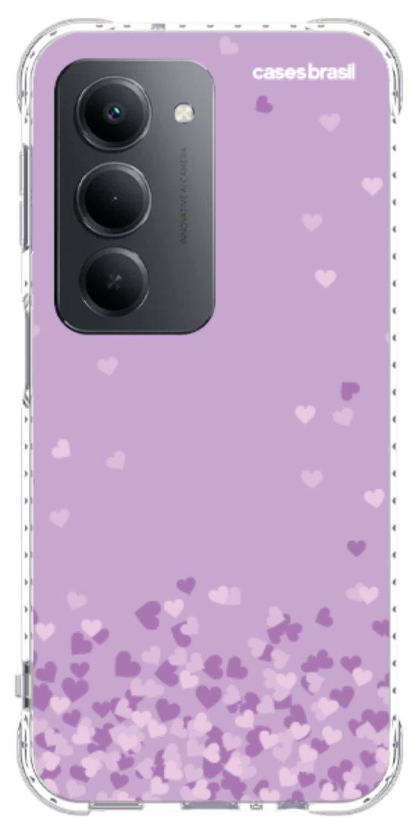 Capinha para Celular Corações Flutuantes Lilás