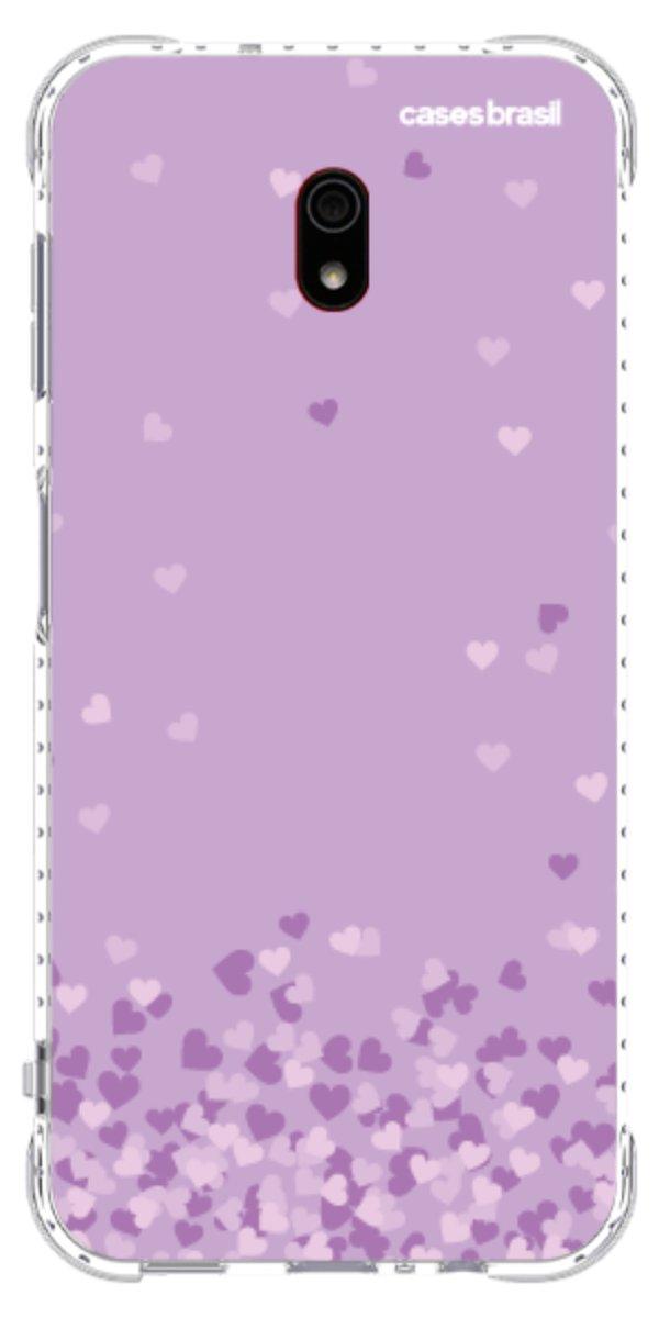 Capinha para Celular Corações Flutuantes Lilás