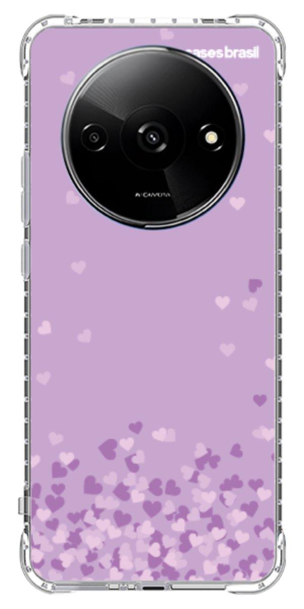 Capinha para Celular Corações Flutuantes Lilás