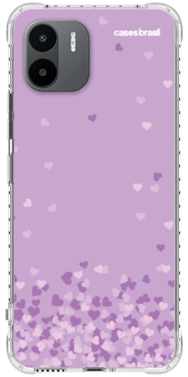 Capinha para Celular Corações Flutuantes Lilás