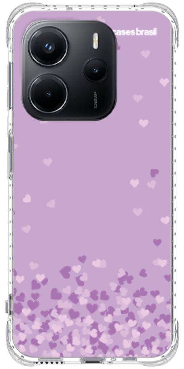 Capinha para Celular Corações Flutuantes Lilás
