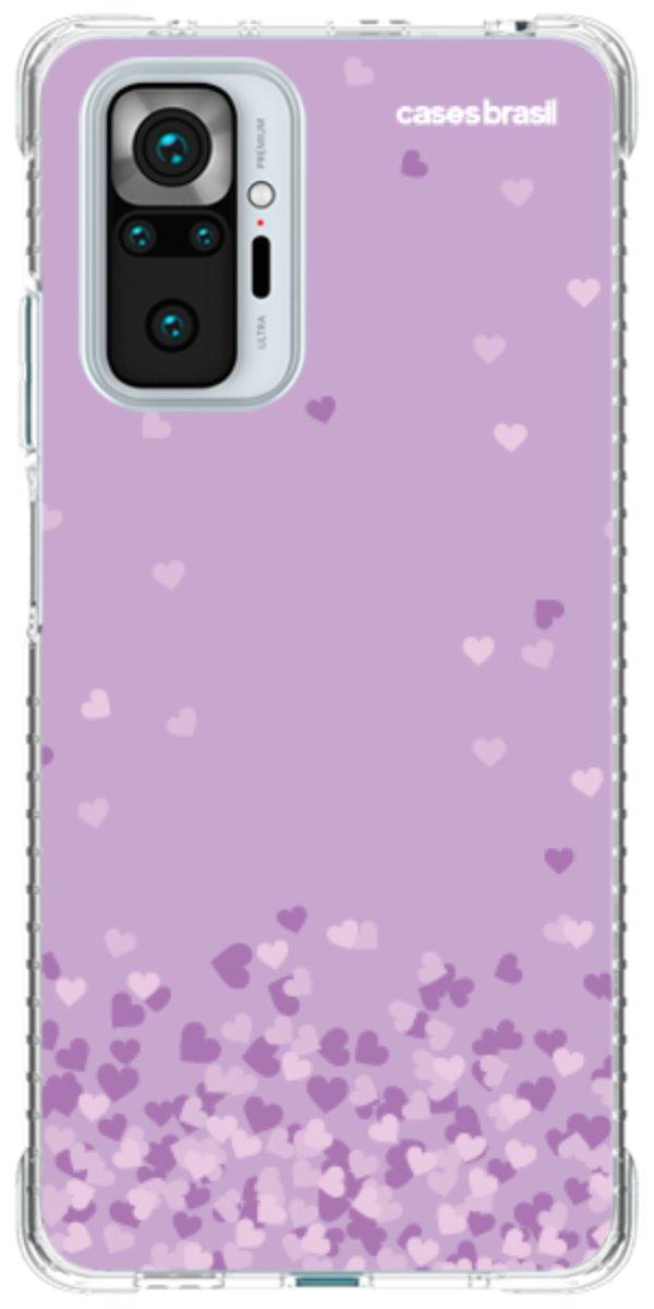 Capinha para Celular Corações Flutuantes Lilás