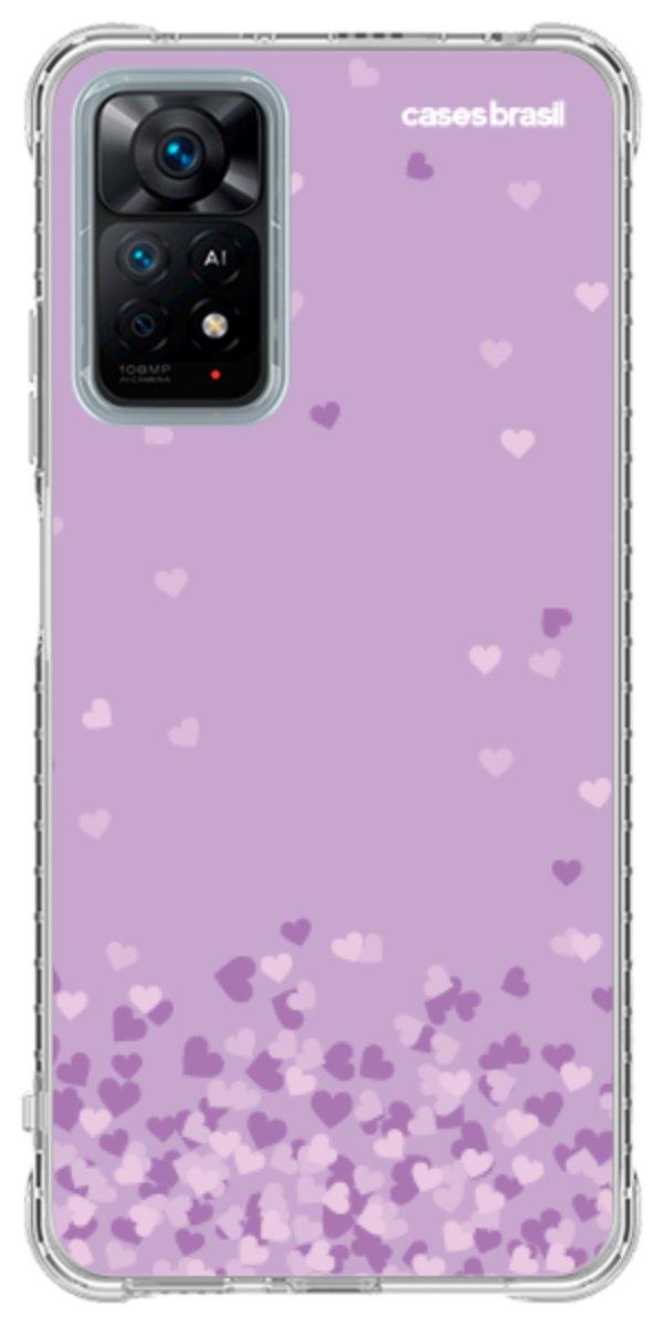 Capinha para Celular Corações Flutuantes Lilás