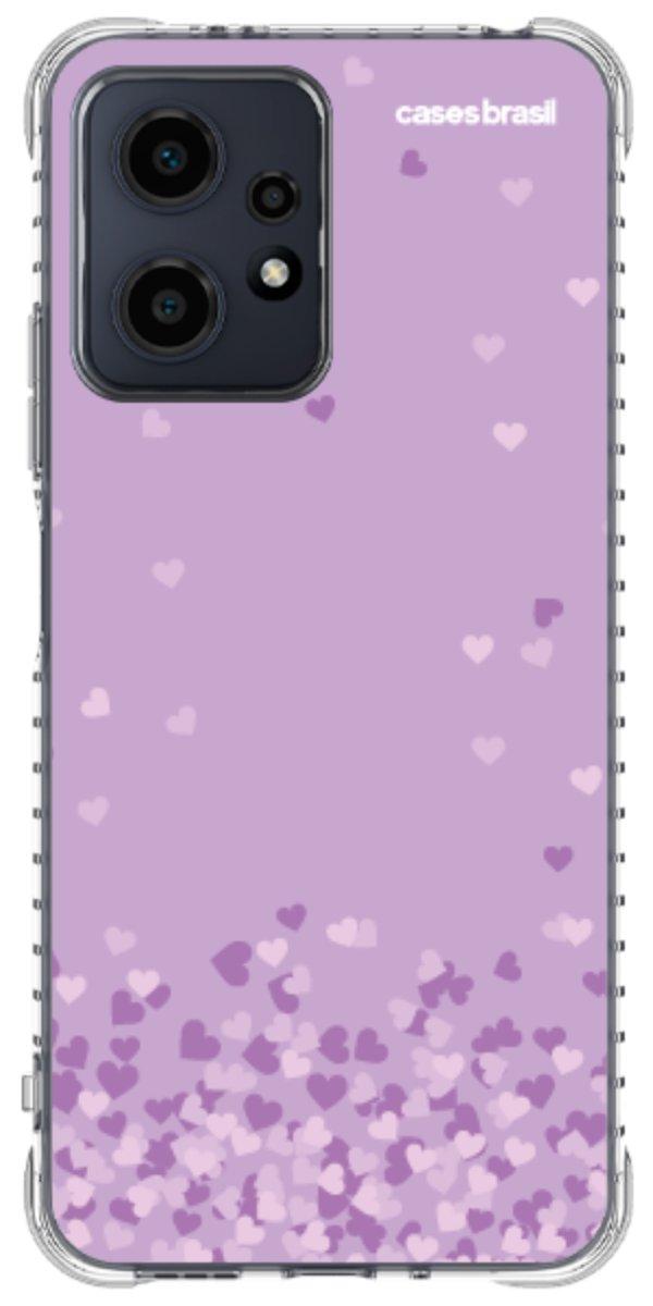 Capinha para Celular Corações Flutuantes Lilás