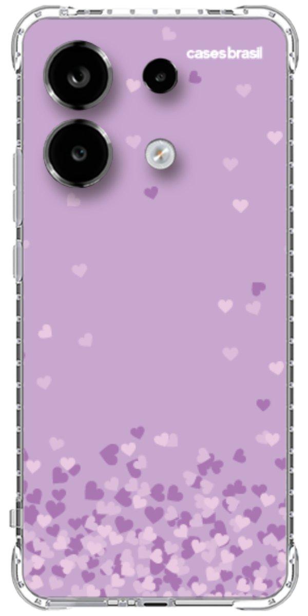 Capinha para Celular Corações Flutuantes Lilás