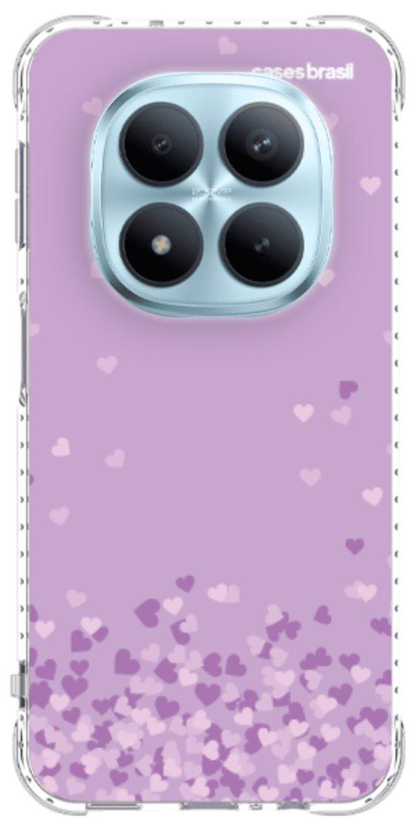 Capinha para Celular Corações Flutuantes Lilás