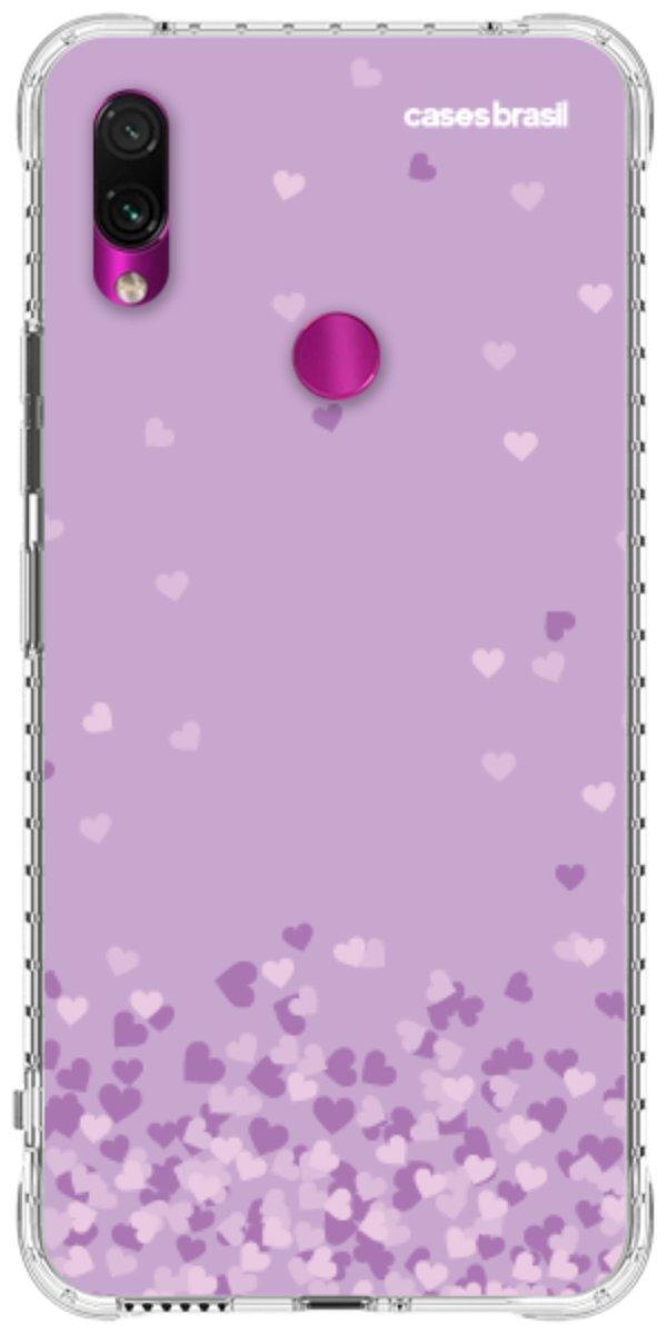 Capinha para Celular Corações Flutuantes Lilás