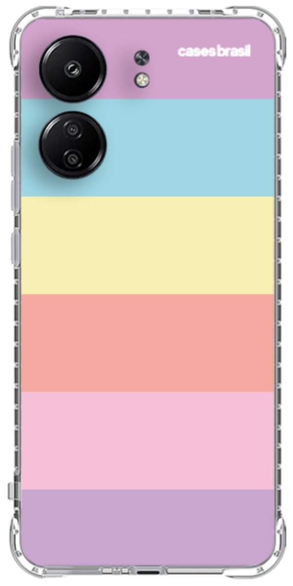 Capinha para Celular Arco-íris Cores Pastel