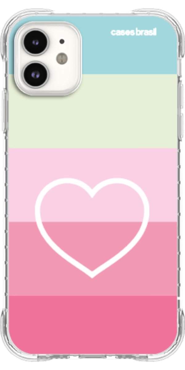 Capinha para Celular Coração delicado Arco-íris