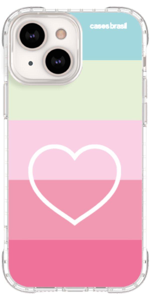 Capinha para Celular Coração delicado Arco-íris