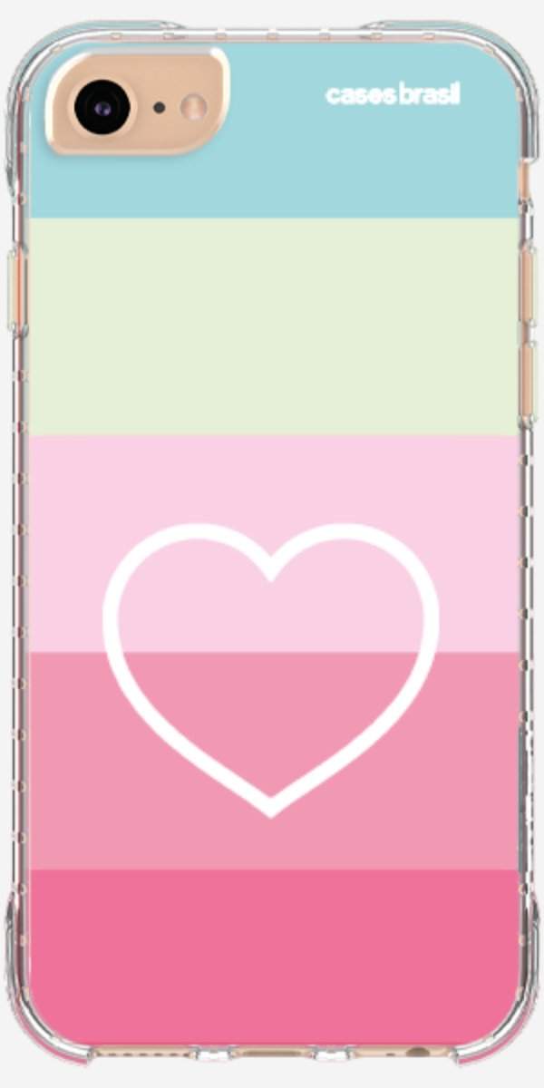 Capinha para Celular Coração delicado Arco-íris