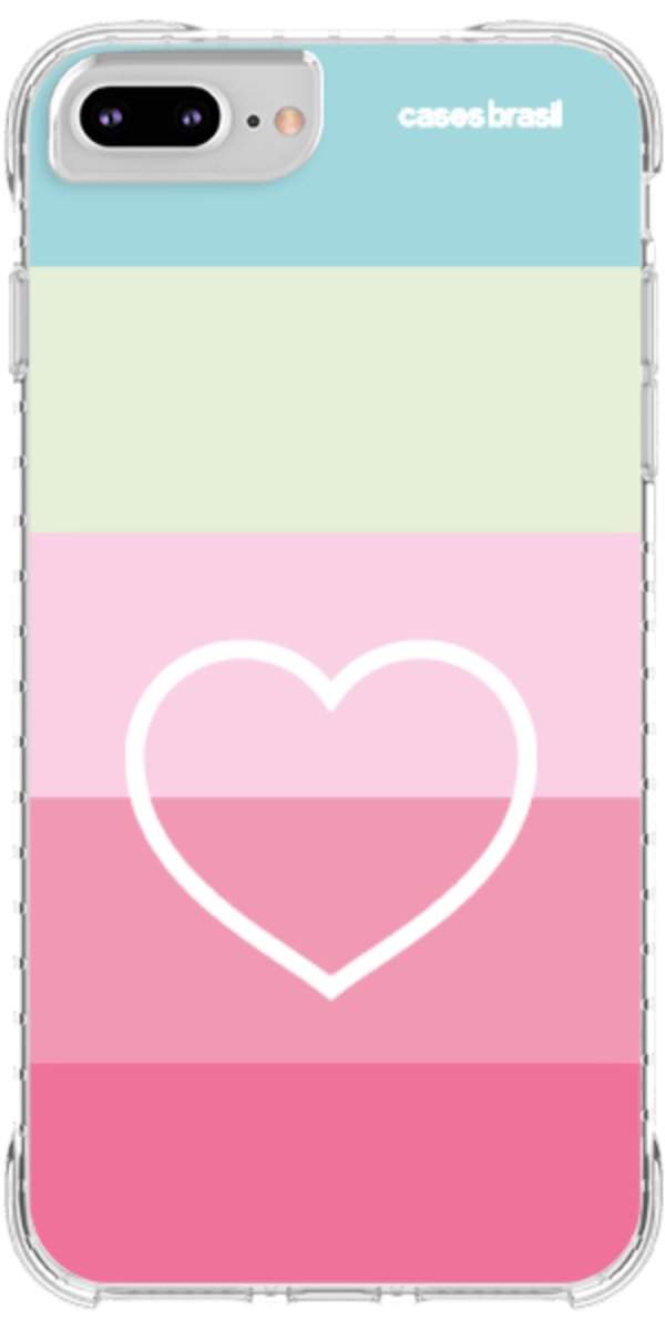 Capinha para Celular Coração delicado Arco-íris