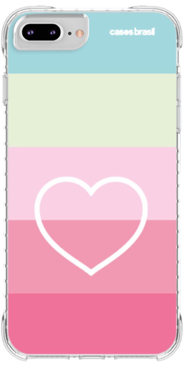 Capinha para Celular Coração delicado Arco-íris