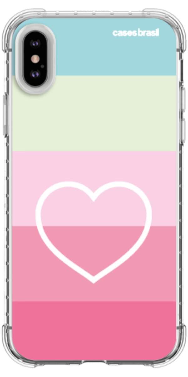 Capinha para Celular Coração delicado Arco-íris