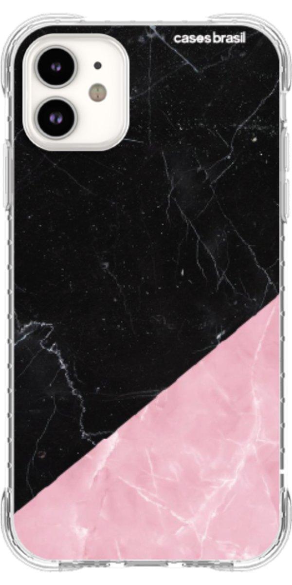 Capinha para Celular Mármore Duo Pink & Black