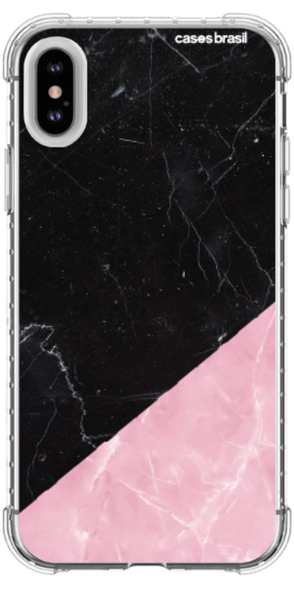 Capinha para Celular Mármore Duo Pink & Black
