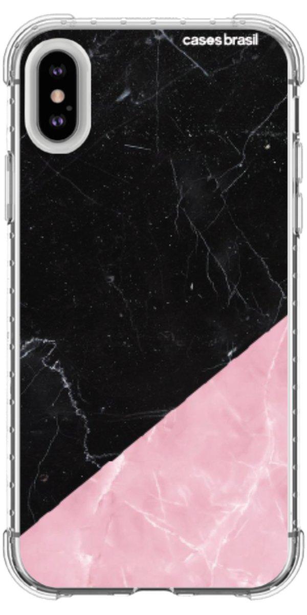 Capinha para Celular Mármore Duo Pink & Black