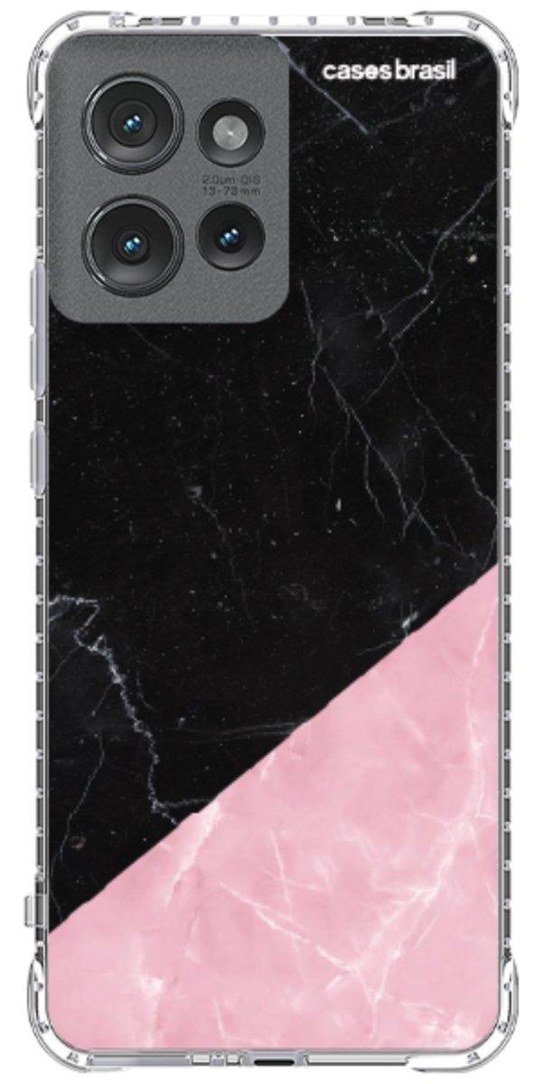 Capinha para Celular Mármore Duo Pink & Black