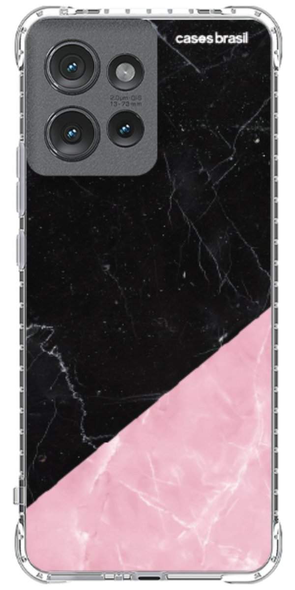 Capinha para Celular Mármore Duo Pink & Black