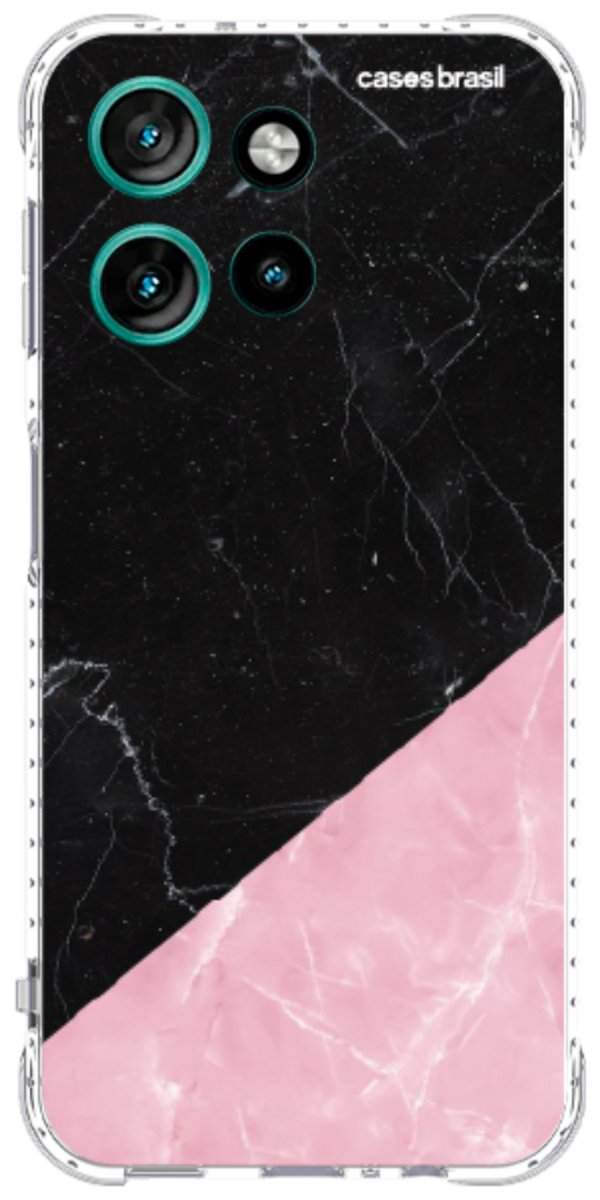Capinha para Celular Mármore Duo Pink & Black
