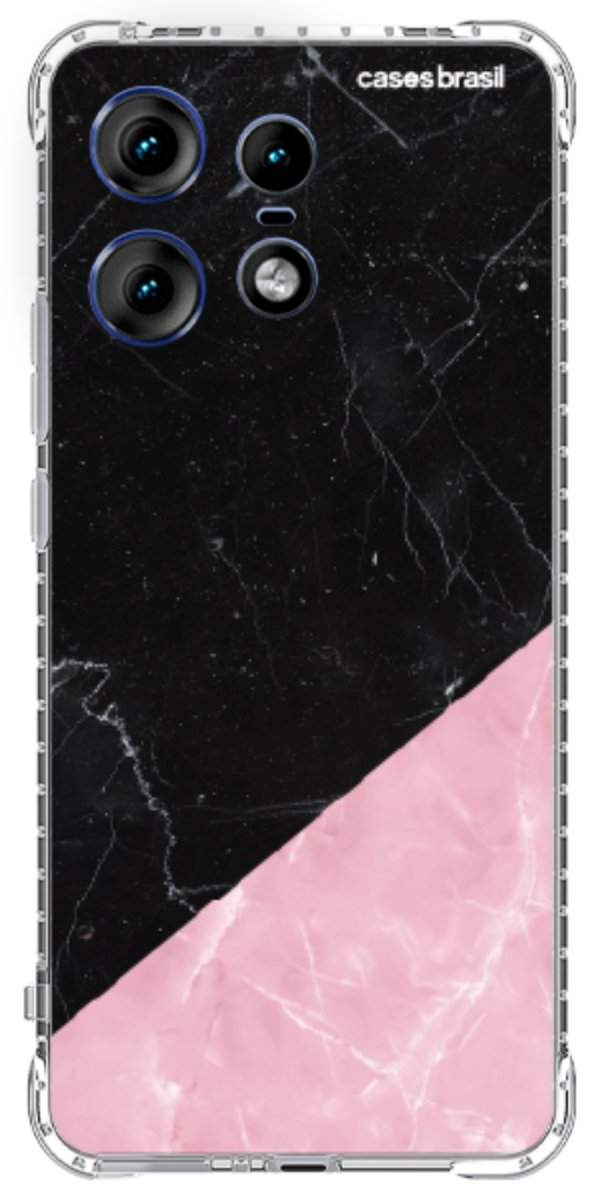 Capinha para Celular Mármore Duo Pink & Black